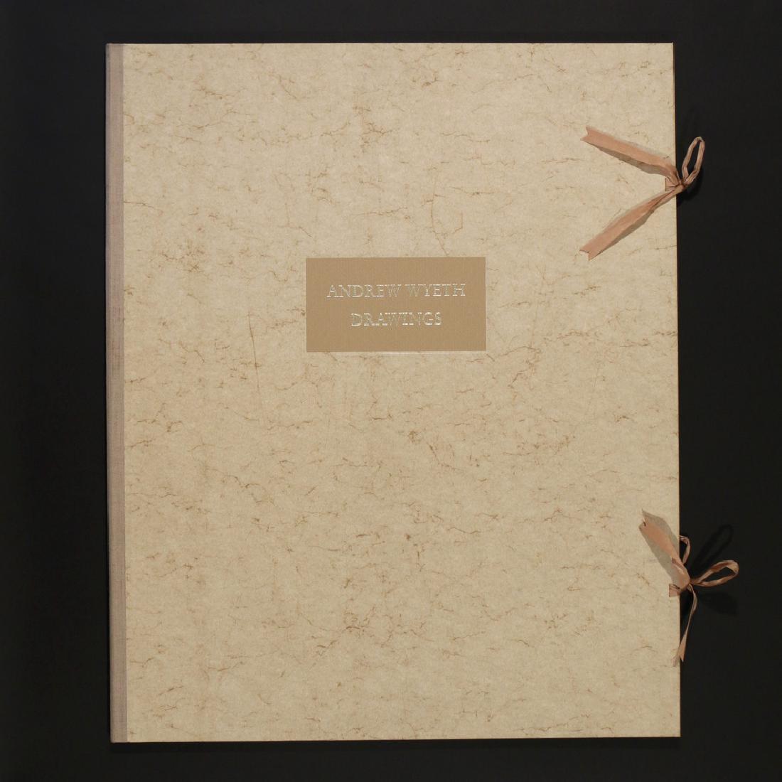 ANDREW WYTH TEN DRAWINGS PORTFOLIO: 1976, including 10 collotypes of drawings by Wyeth, ed. 21/300, with certification signed by Wyeth on inside cover, each print with the MET's blind stamp and numbered in pencil, printed by the Triton 