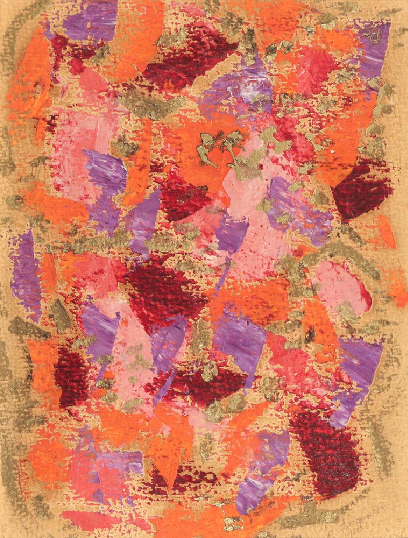 REMO BRAMANTI (Italian/American, 1923-1998): Untitled, 1964 signed and dated lower right, also with a signature 'Joan Blake' (?), framed oil on artist board h. 8 w. 6 in. overall dimensions: 11-3/4 x 9-3/4 in. Provenance: The collection of Dr. L
