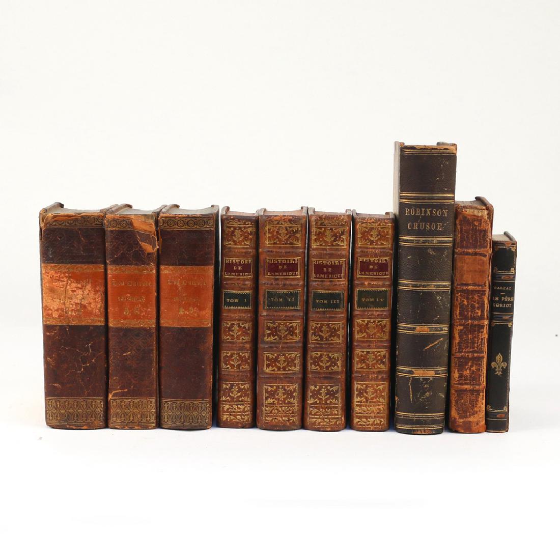 (10vol) [MISC. EARLY FRENCH & GERMAN LANGUAGE]: comprising L'Histoire de L'Amerique in 4vols, Don Quixote Von La Mancha in 3vols, Robinson Crusoe, Le Pere Goriot, and Boyer's French-English dictionary: L'Histoire de L'Amerique by William Robertson 