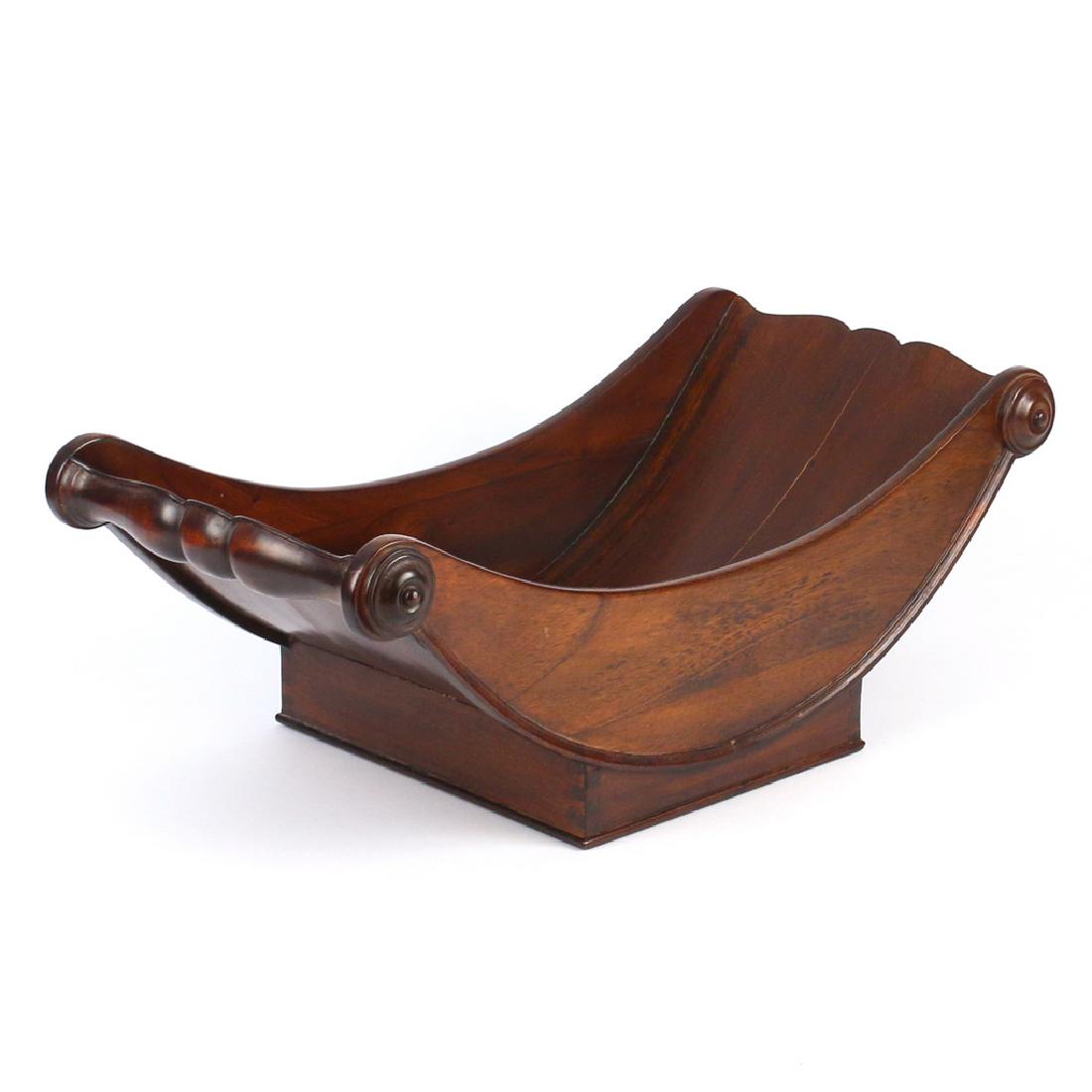 ENGLISH MAHOGANY CHEESE TROLLEY: 19th century h. 7 w. 19-1/2 d. 11 in. Provenance: From a Riverside, CT estate Condition: age split, missing wheels