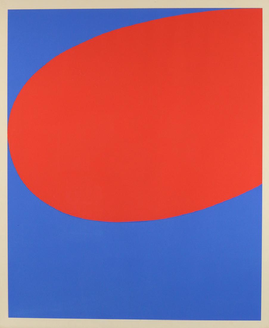ELLSWORTH KELLY (American, 1923-2015): Red and Blue silkscreen print h. 25 w. 20 in. (sight) from 'Ten Works by Ten Painters', with blind-stamp Provenance: Estate of Late Hazel M. Weiner, Monroe, CT