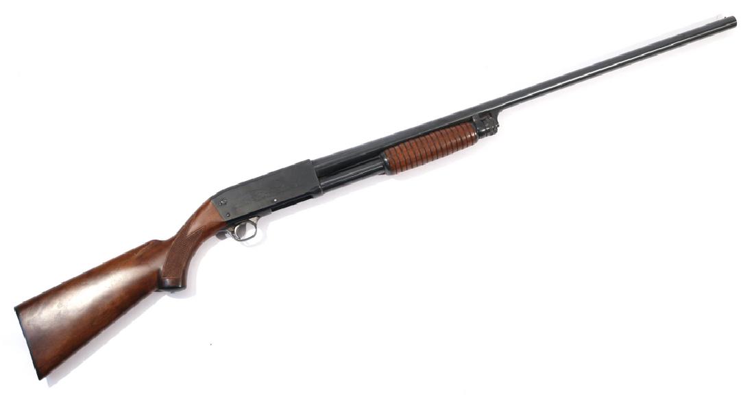 ITHACA 'DEERSLAYER' MODEL 37 SHOTGUN: engraved decoration N.B. This item may require additional documentation and/or a background check by a registered FFL. It is the responsibility of the bidder to know, arrange, and pay for the transfer