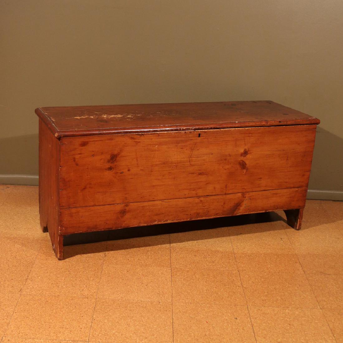 ANTIQUE PINE BLANKET CHEST: 19th Century h. 24 w. 53 d. 18 in. Provenance: Estate of Late Hazel M. Weiner, Monroe, CT