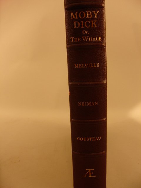 MELVILLE, HERMAN; NEIMAN, LEROY (ARTIST): MELVILLE, HERMAN; NEIMAN, LEROY (ARTIST); COUSTEAU, JACQUES (PREFACE) MOBY DICK, THE ARTIST'S LIMITED ED., 1975, ONE OF 1500 SGD. & NUMBERED COPIES FULLY BOUND IN BROWN MOROCCO W/HUBBED SPINE, SGD. BY