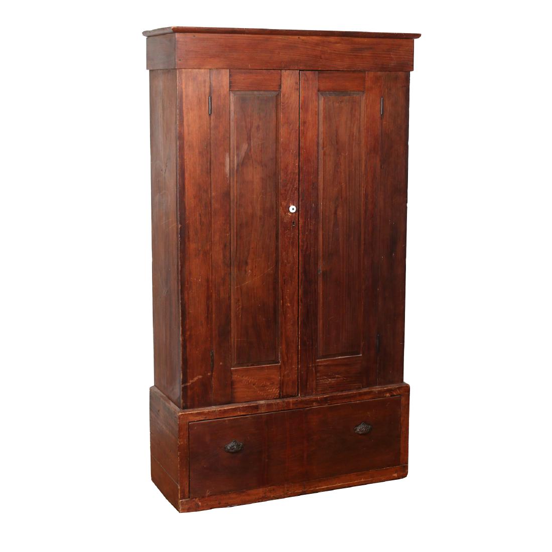 (ATTRIB) SHAKER STAINED PINE WARDROBE (1 of 8)