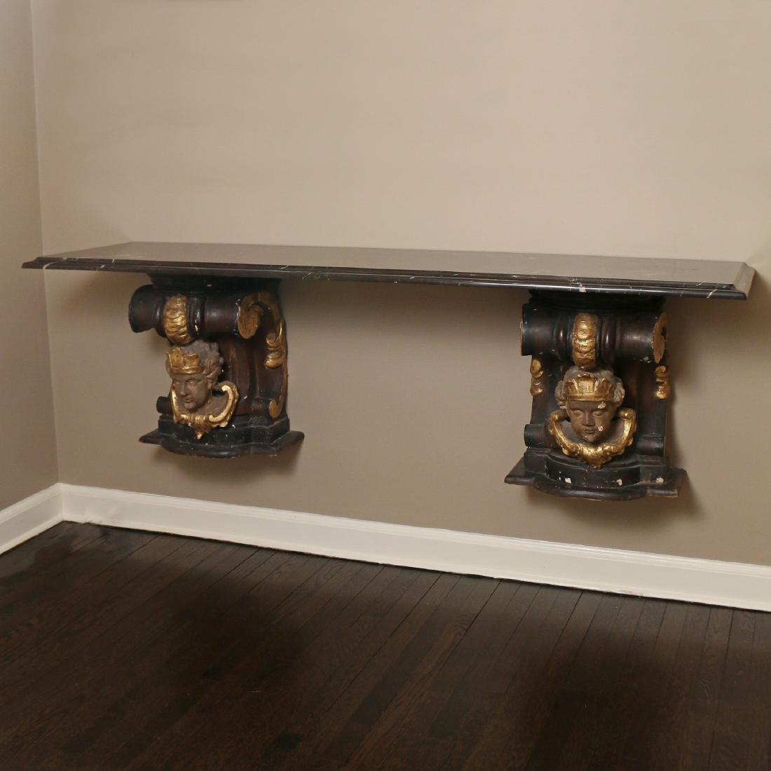 ANTIQUE CORBEL & MARBLE TOP CONSOLE (1 of 5)