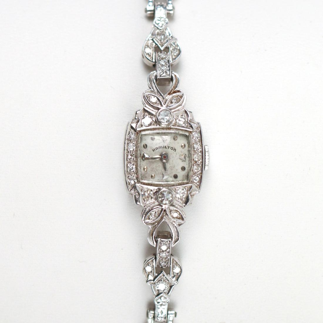 LADY'S PLATINUM & DIAMOND WRISTWATCH (1 of 3)