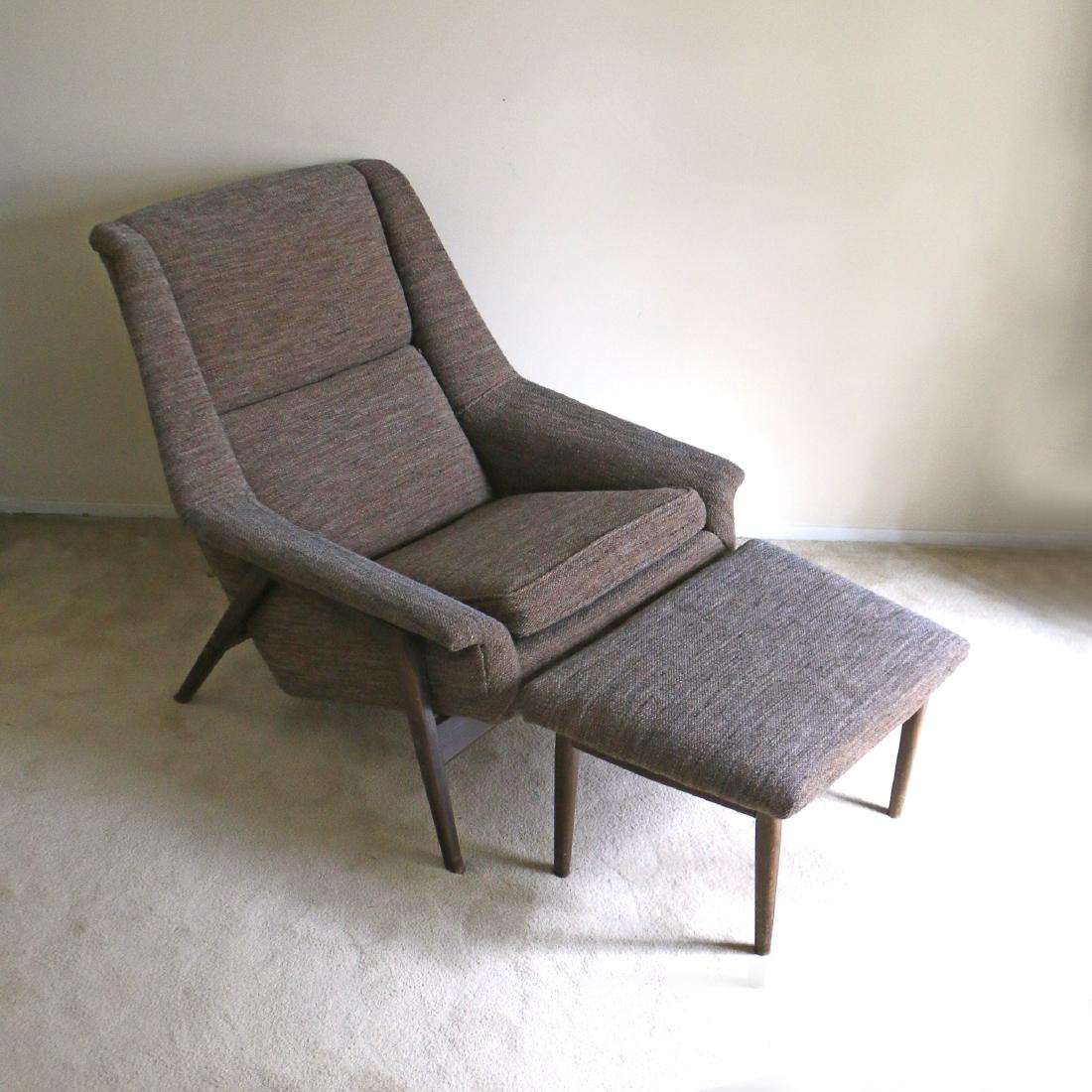 MID CENTURY LOUNGE CHAIR & OTTOMAN (1 of 1)