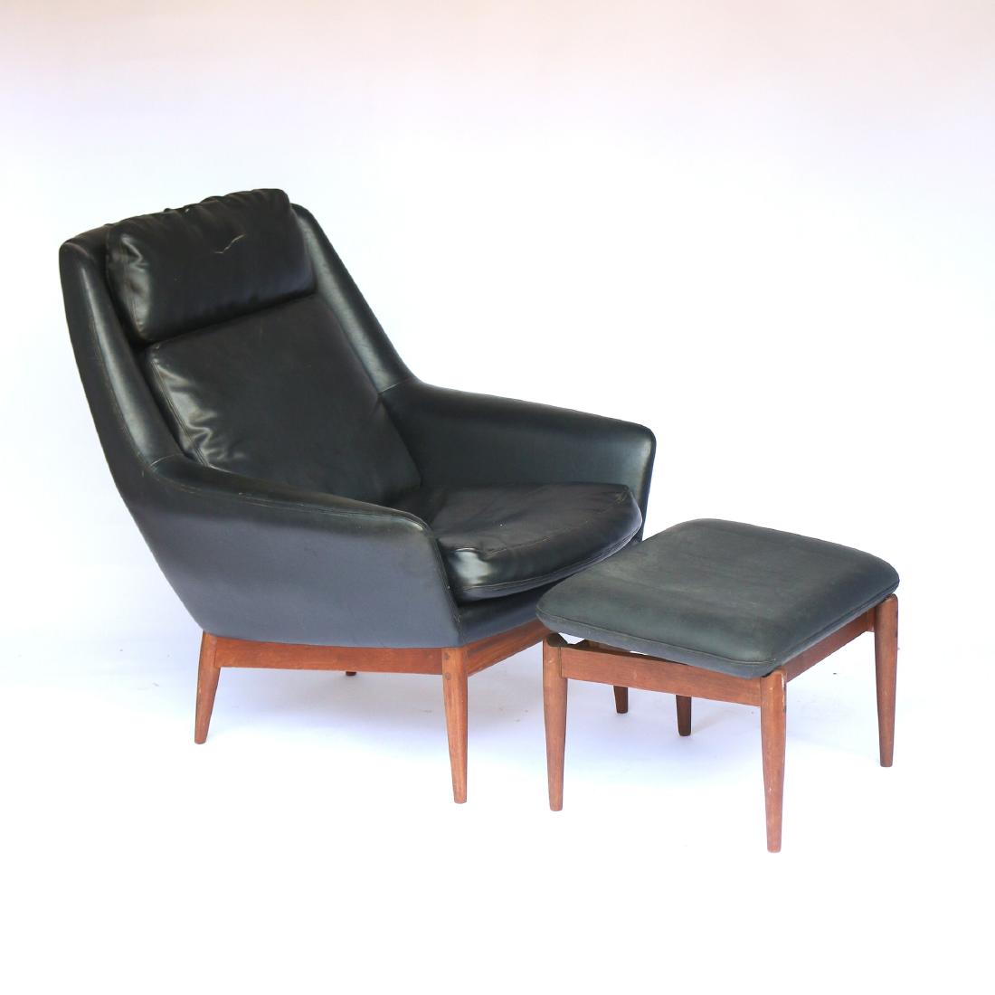 NORWEGIAN WALNUT LOUNGE CHAIR & OTTOMAN (1 of 6)