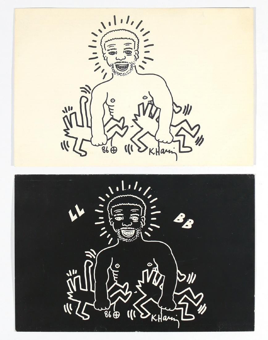 (2pc) RARE KEITH HARING INVITATIONS (1 of 4)