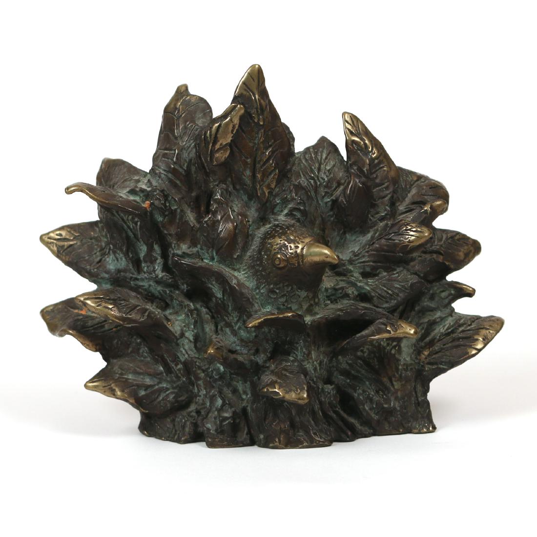 BRONZE SCULPTURE OF BIRDS: Signed "Kurtzler?", ed. 10/500 & dated 1980/81, with foundry mark h. 5 in. Provenance: Estate of Marie D. Schwartz, author & philanthropist, of New York City, NY & Greenwich, CT