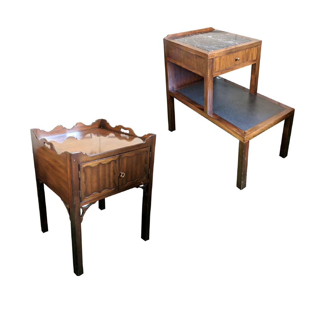 (2pc) 20th CENTURY BEDSIDE TABLES (1 of 8)