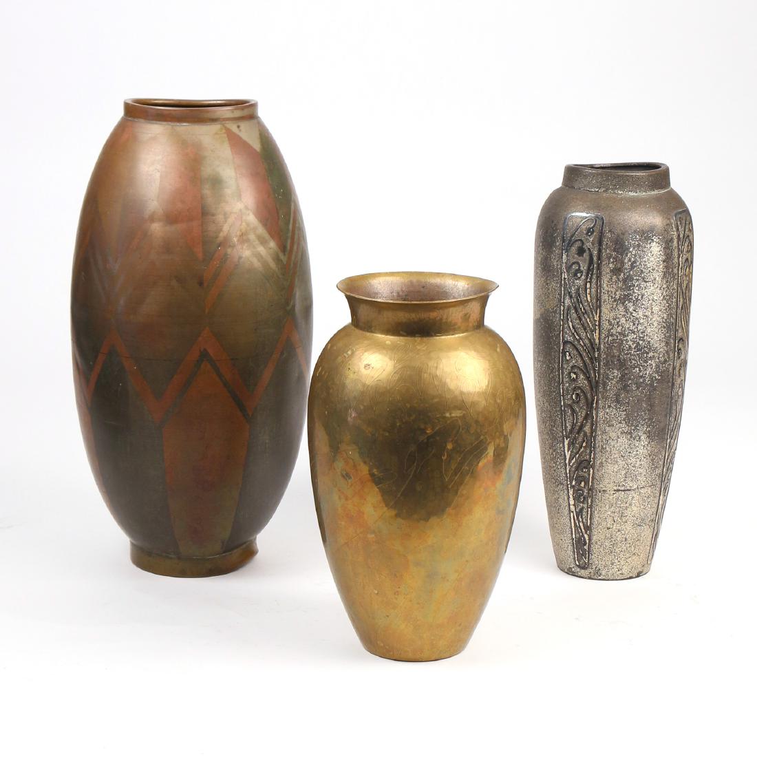 (3pc) METAL VASES