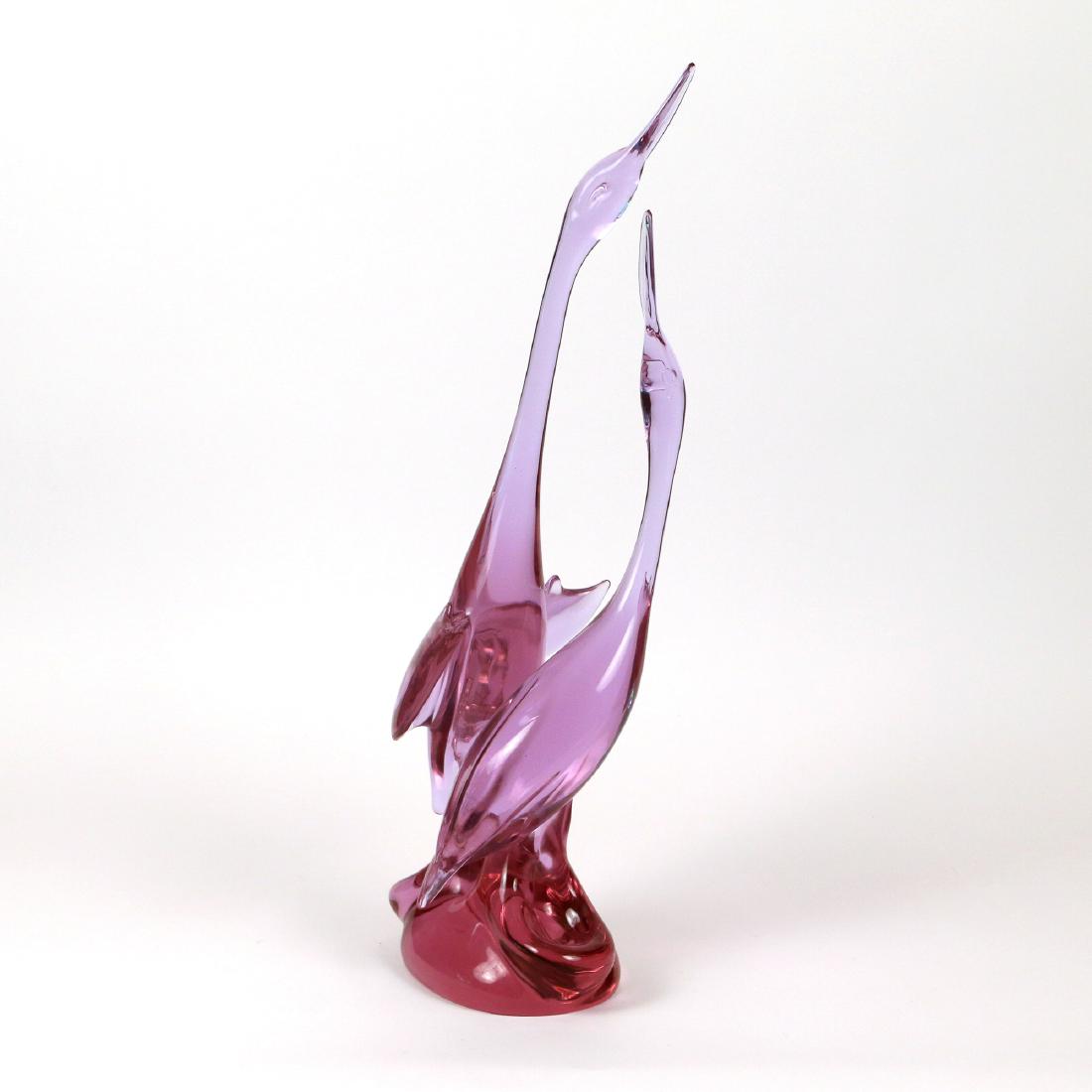 AMETHYST GLASS SWAN SCULPTURE (1 of 3)
