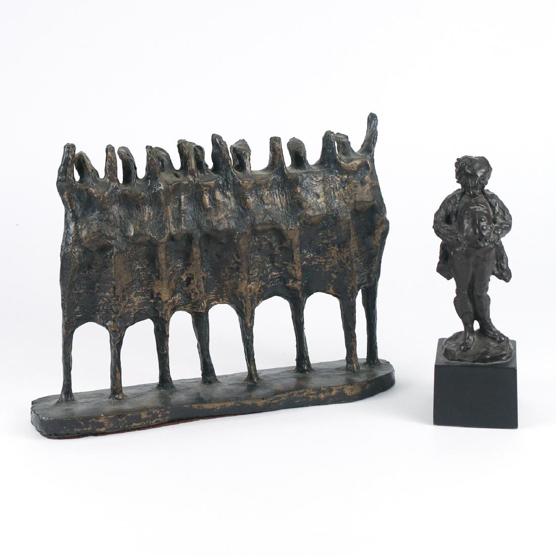 (2pc) BRONZED COMPOSITION SCULPTURES (1 of 6)