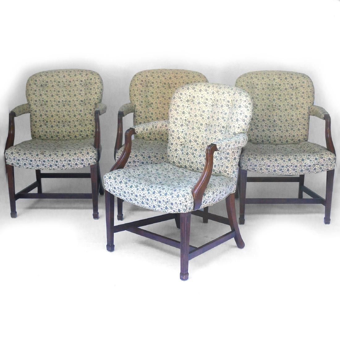 (4pc) KITTINGER CHIPPENDALE-STYLE OPEN ARMCHAIRS (1 of 6)