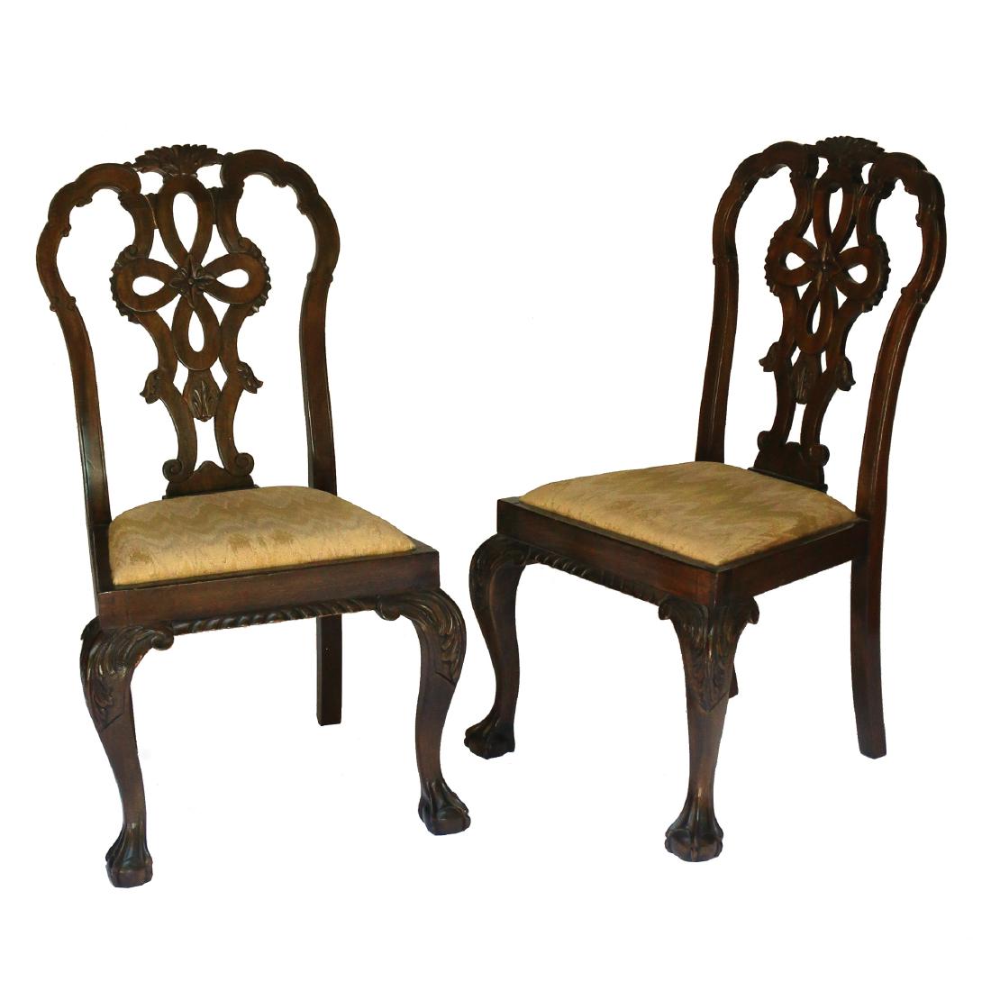 PAIR GEORGIAN-STYLE CARVED SIDECHAIRS (1 of 4)