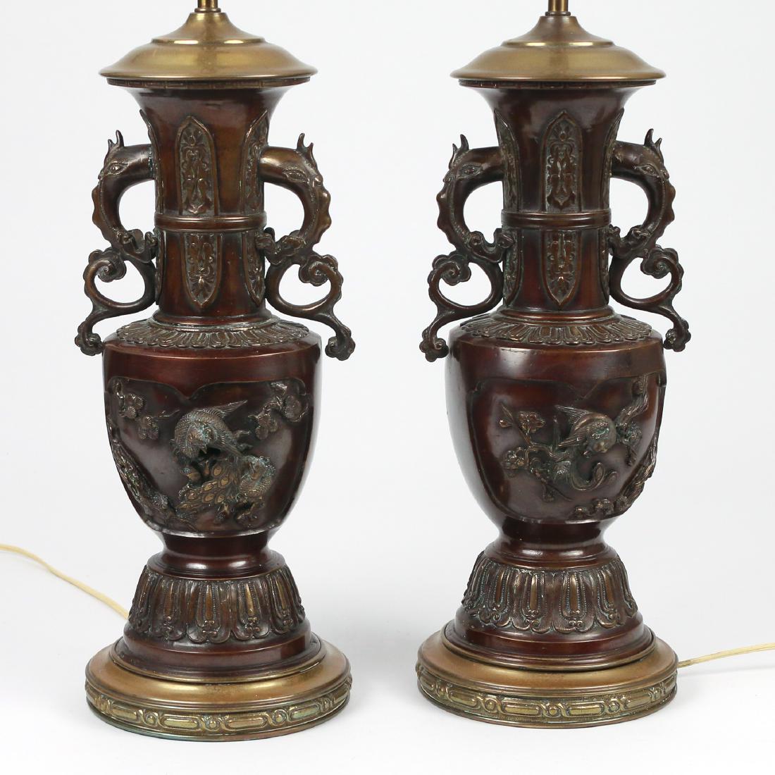 PAIR JAPANESE BRONZE VASES (1 of 8)