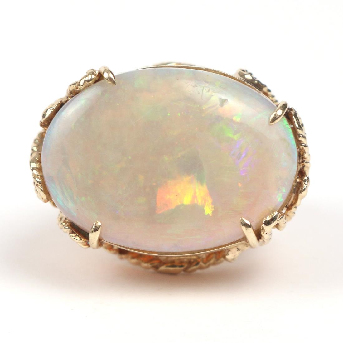 LARGE NATURAL WHITE OPAL RING (1 of 4)