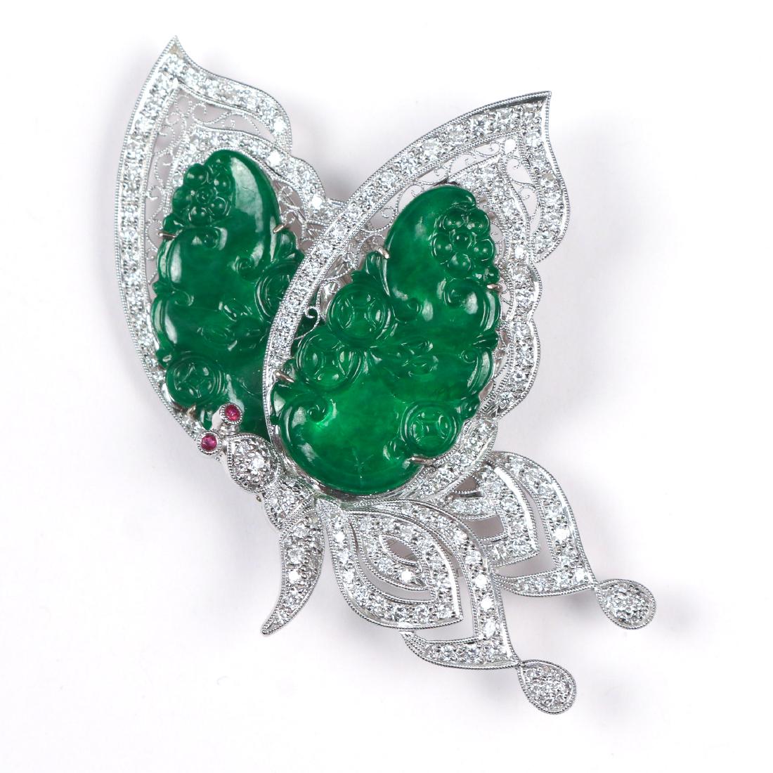 18k GOLD & JADEITE PIN EN TREMBLANT (1 of 6)