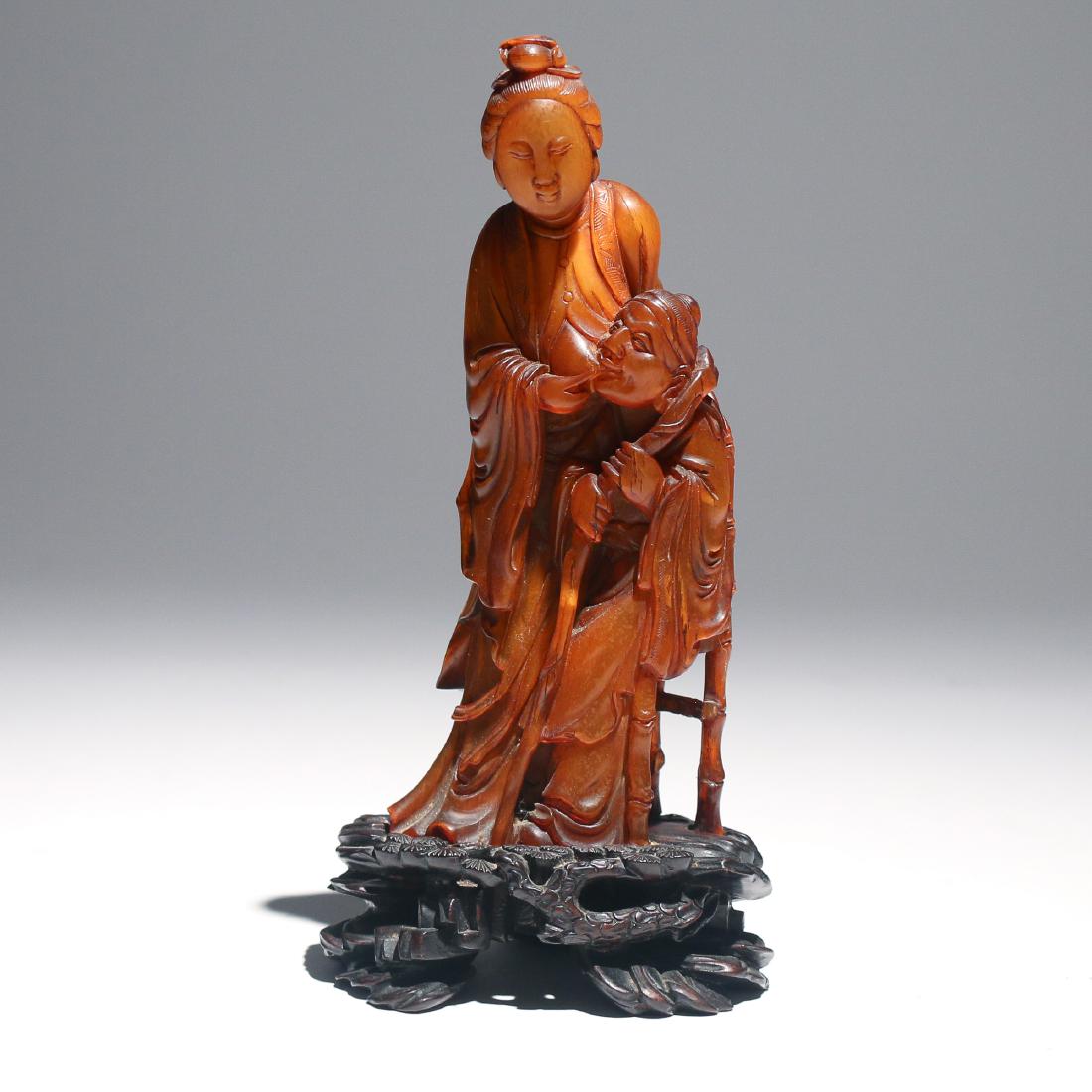 CHINESE CARVED HORN FIGURAL GROUP (1 of 6)