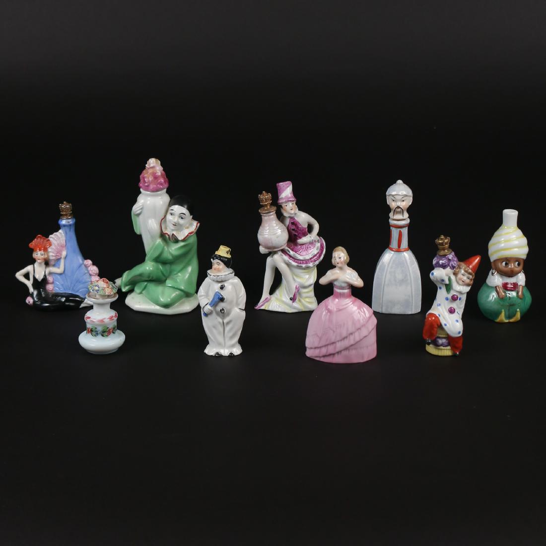 (9pc) FIGURAL PORCELAIN PERFUME BOTTLES (1 of 4)