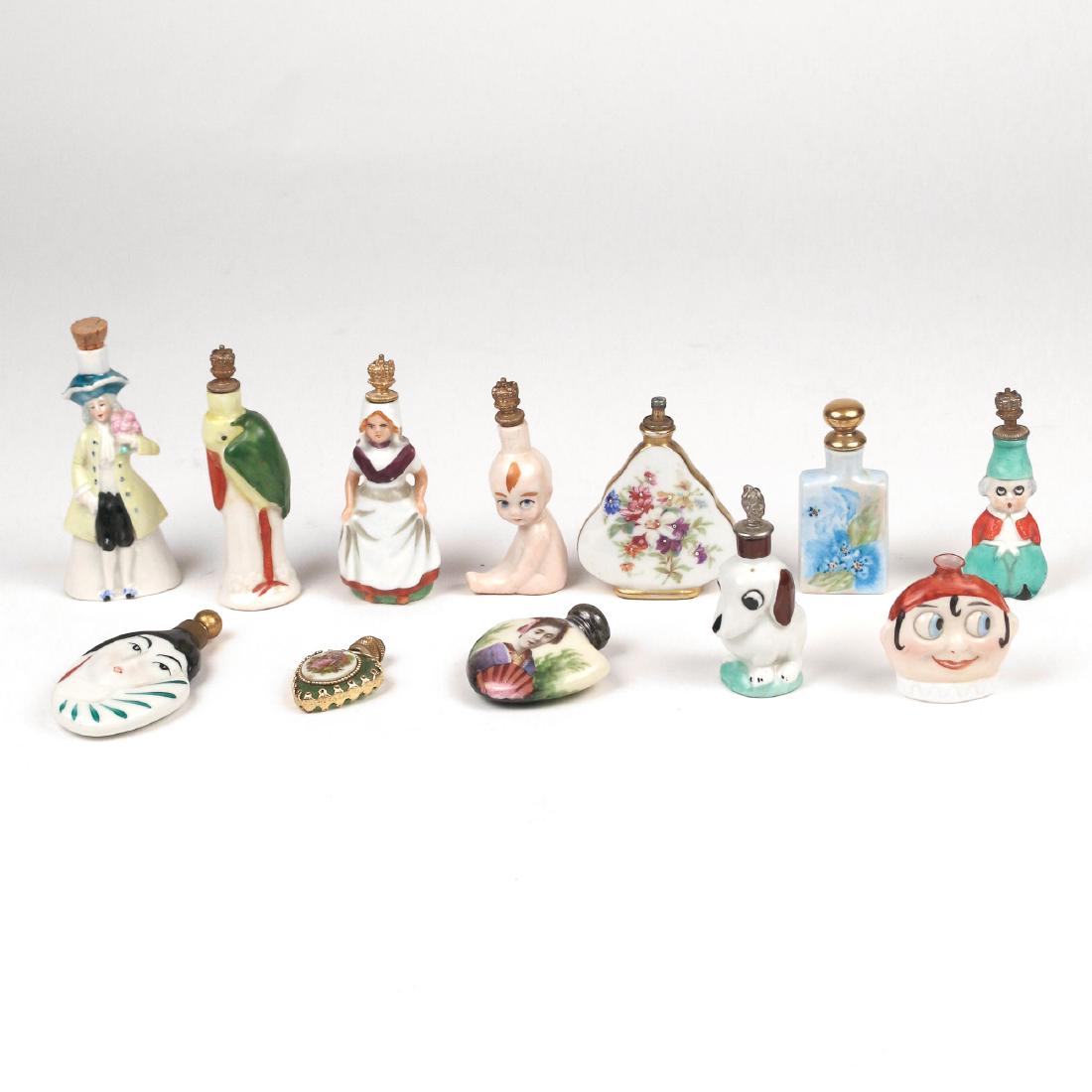 (13pc) FIGURAL & PAINTED PORCELAIN PERFUME BOTTLES (1 of 8)