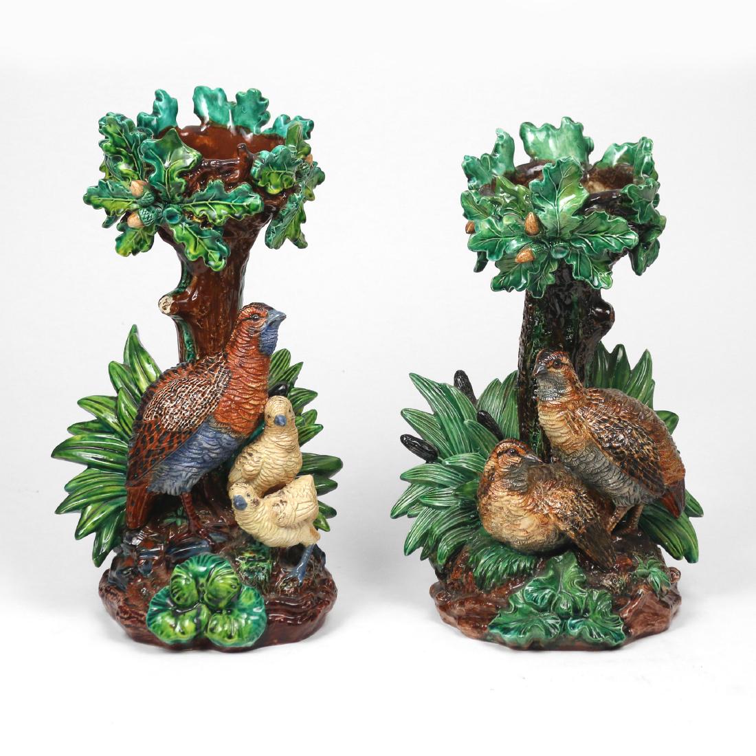 FINE PAIR OF HUGO LONITZ MAJOLICA PLANTERS (1 of 11)