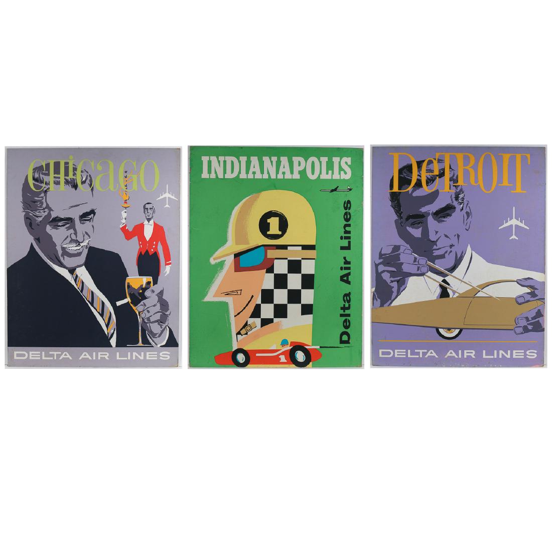 (3pc) DAVID KLEIN DELTA AIRLINES POSTERS (1 of 4)