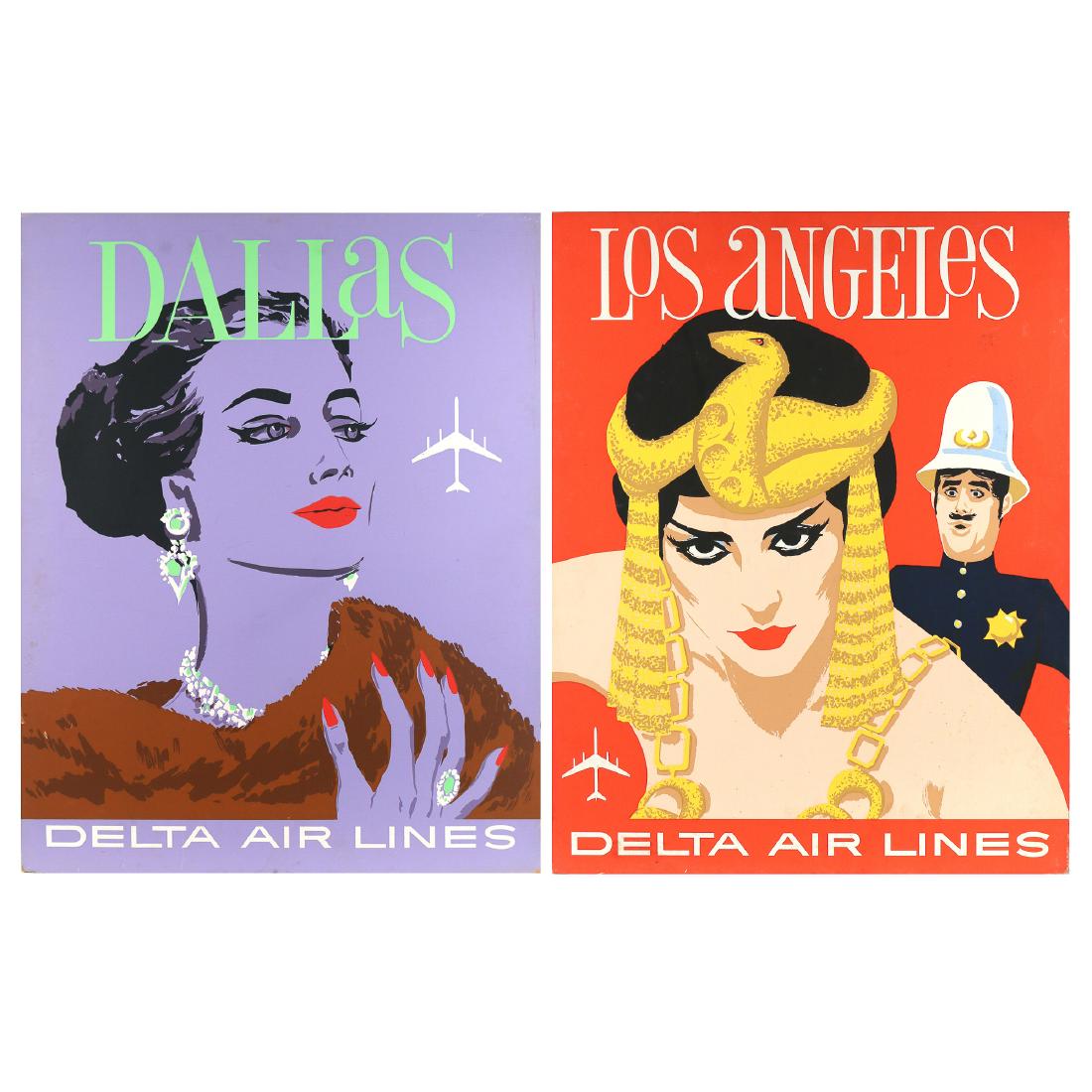 (2pc) DAVID KLEIN DELTA AIRLINES POSTERS (1 of 3)