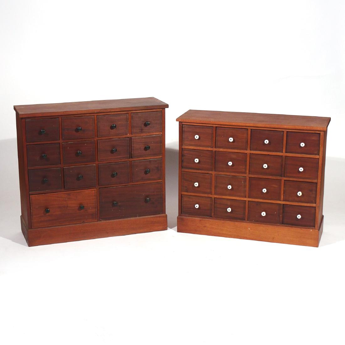 NEAR PAIR OF CHERRY APOTHECARY CABINETS (1 of 5)