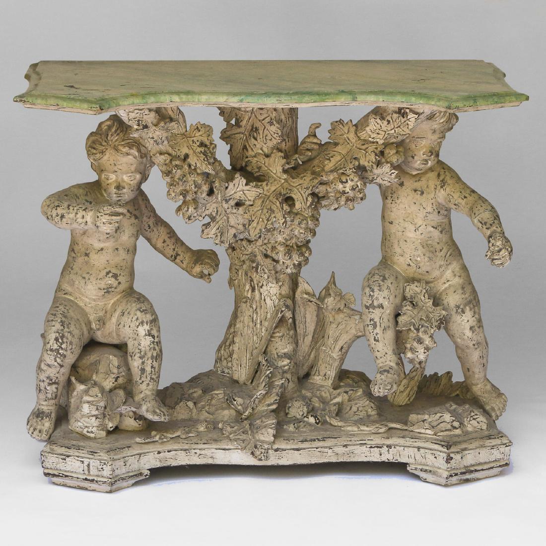 ITALIANATE CARVED & PAINTED CONSOLE TABLE (1 of 8)