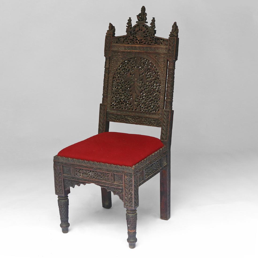 ANGLO-INDIAN CARVED SIDE CHAIR (1 of 6)