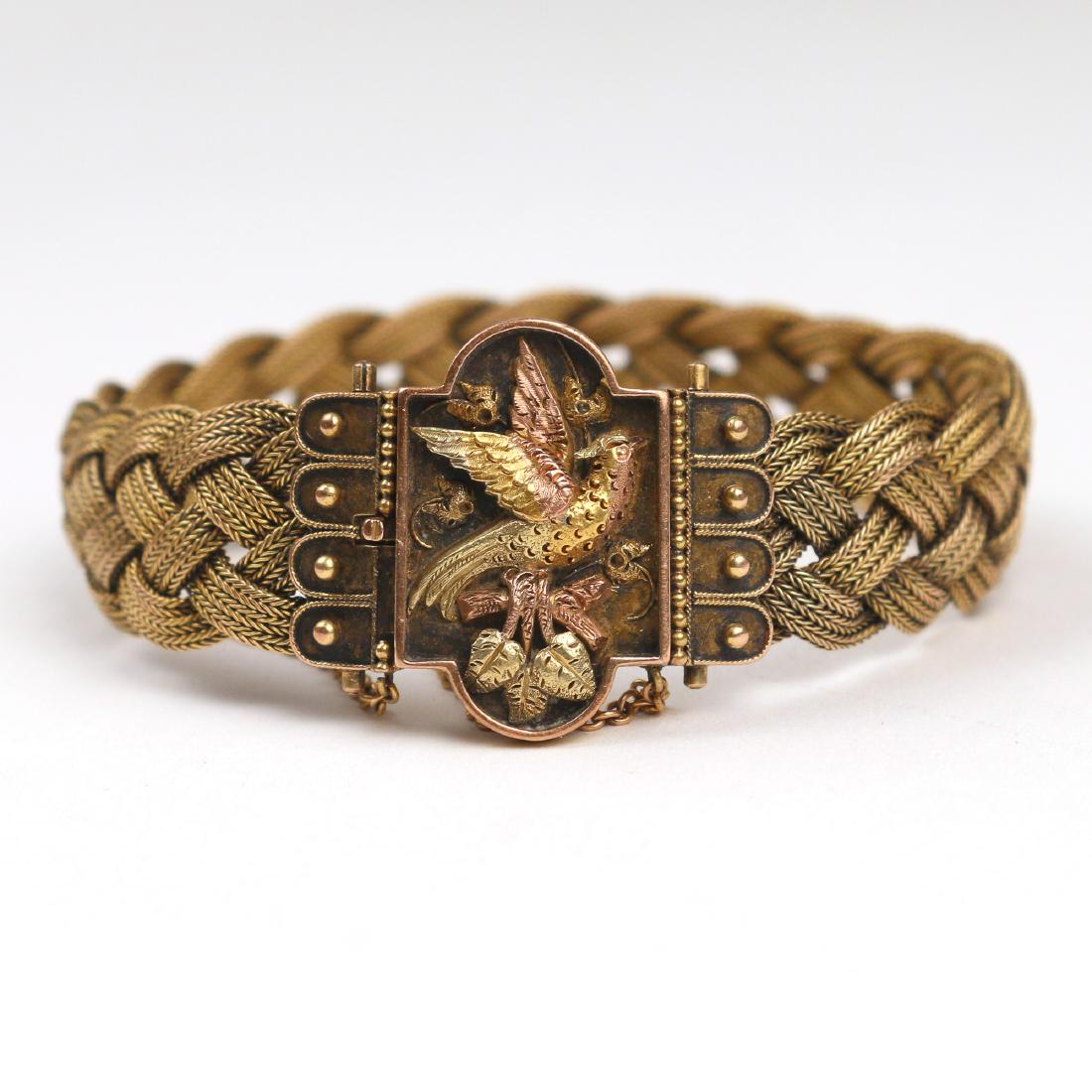 VICTORIAN WOVEN MESH GOLD BRACELET (1 of 3)