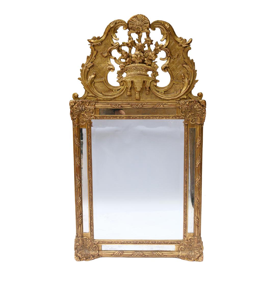 LARGE GILT ROCOCO-STYLE WALL MIRROR (1 of 4)
