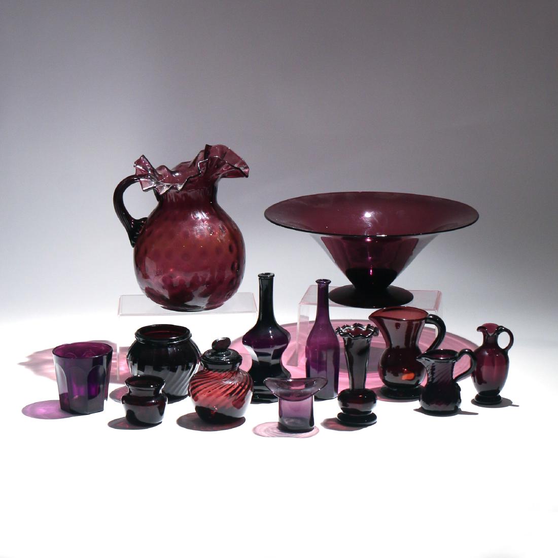 (13pc) AMETHYST COLORED GLASS (1 of 7)