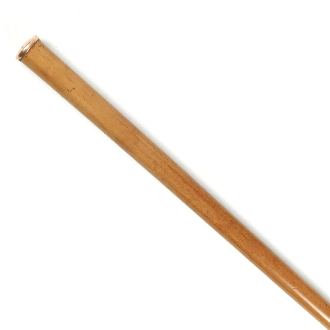 ENGLISH GOLD & MALACCA CANE WALKING STICK (1 of 4)