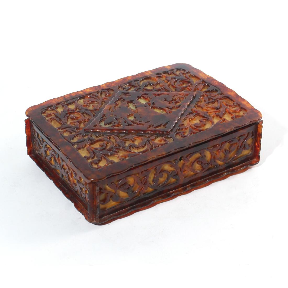 ANTIQUE FAUX TORTOISESHELL JEWELRY BOX (1 of 7)