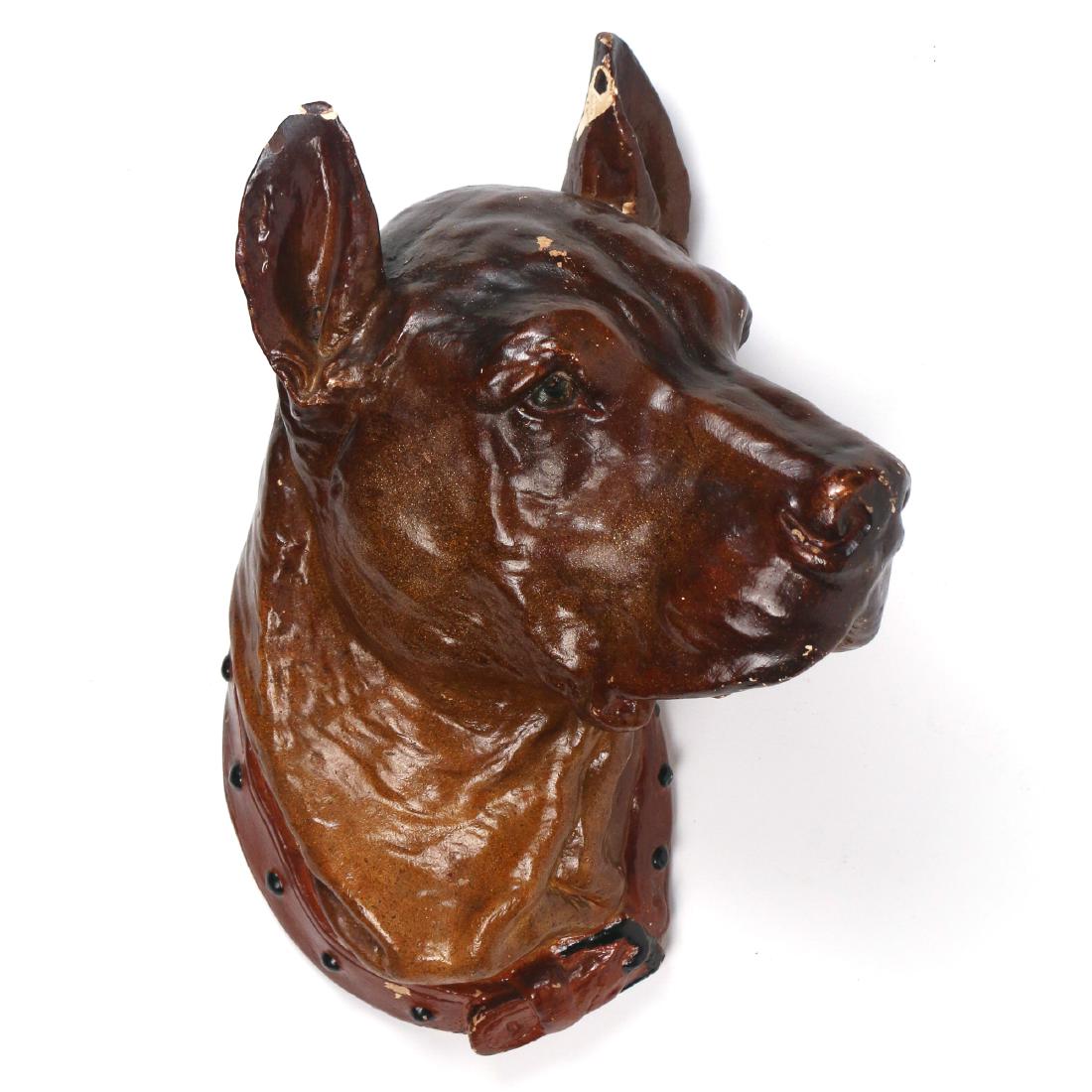 PAINTED COMPOSITION DOG HEAD (1 of 5)