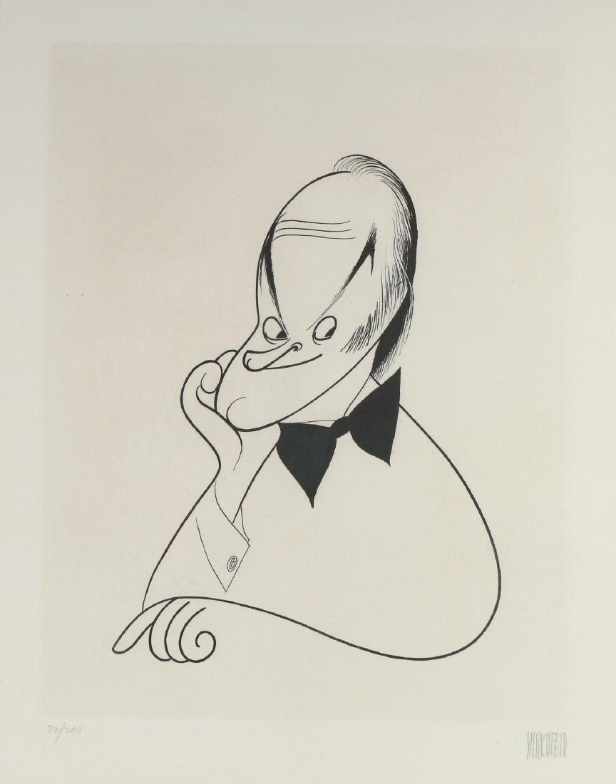 AL HIRSCHFELD (1903-2003): Bob Hope, 1983 etching h. 12-1/2 w. 9-3/4 in. (plate) overall: 22 x 19 in. ed. 37/200, signed and numbered in pencil lower margin, framed not examined out of frame