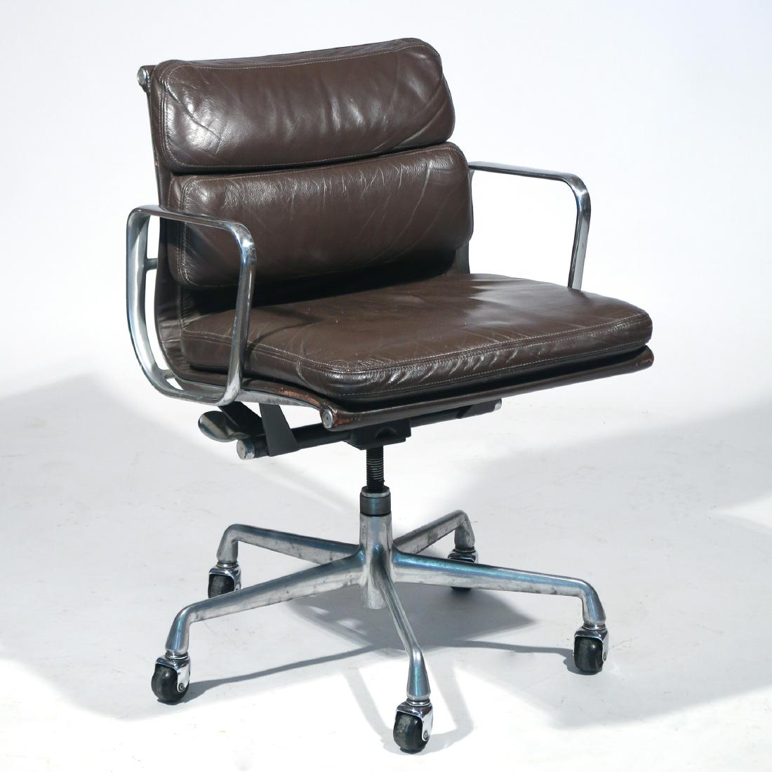 GRAY LEATHER EAMES SOFT-PAD OFFICE CHAIR (1 of 8)