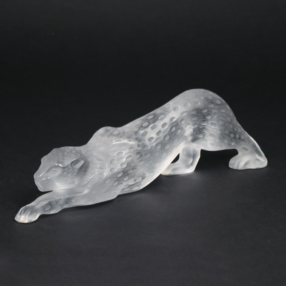 LALIQUE FROSTED GLASS LEOPARD (1 of 3)