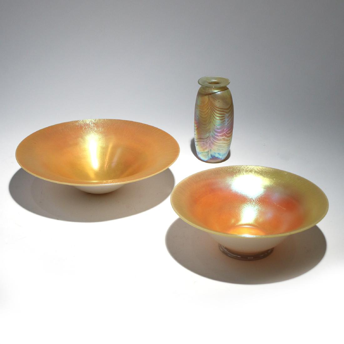 (3pc) STEUBEN GOLD CALCITE & OTHER GLASS (1 of 7)