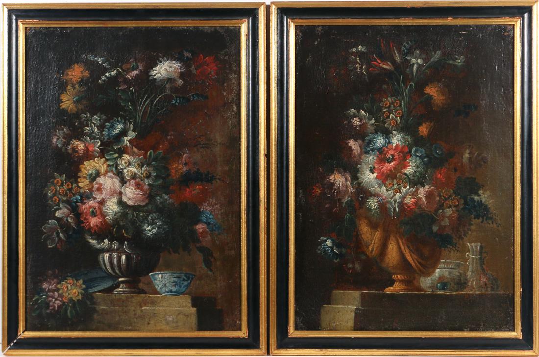 PAIR CONTINENTAL STILL LIFE PAINTINGS (1 of 6)