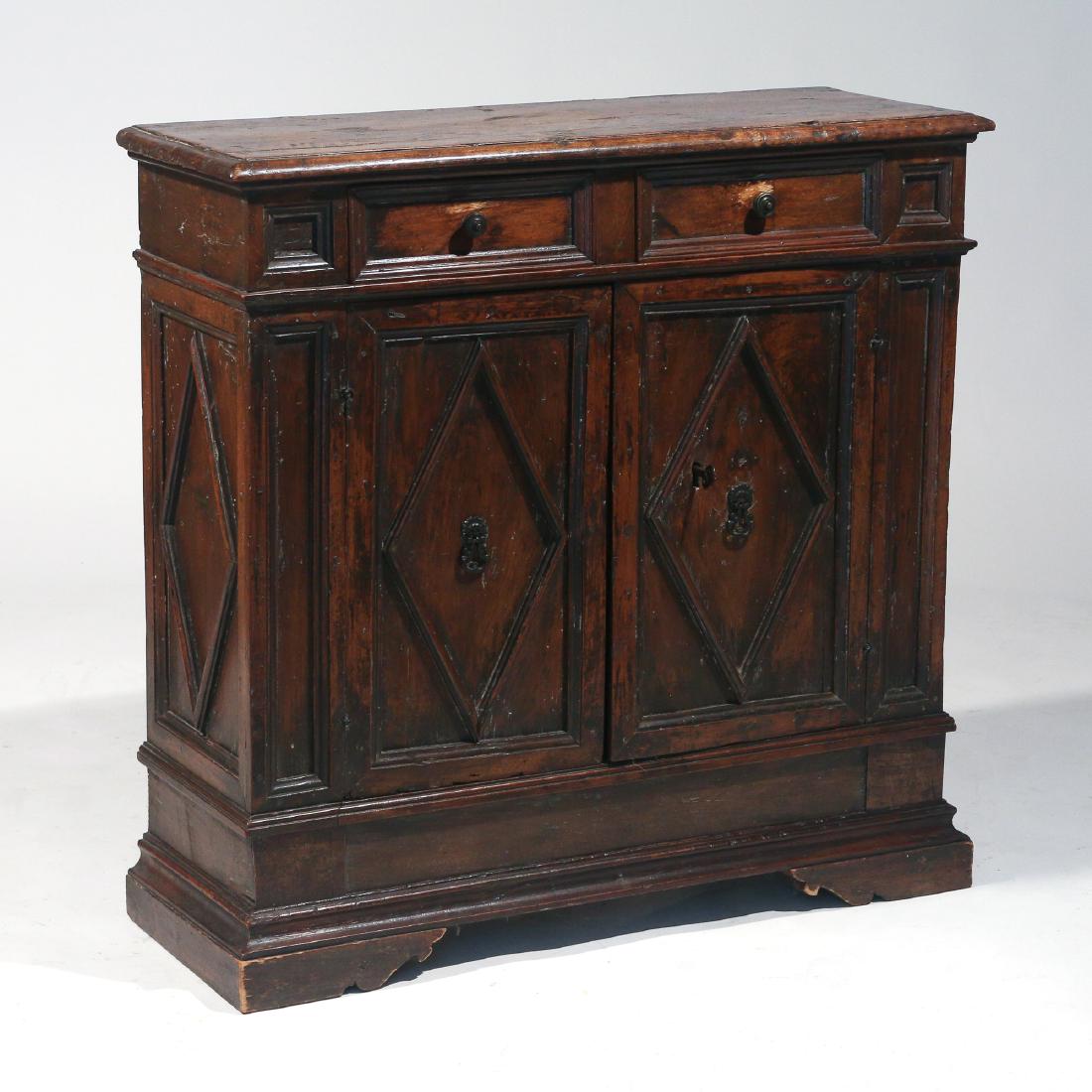 CONTINENTAL BAROQUE PANELED OAK CONSOLE CABINET (1 of 6)