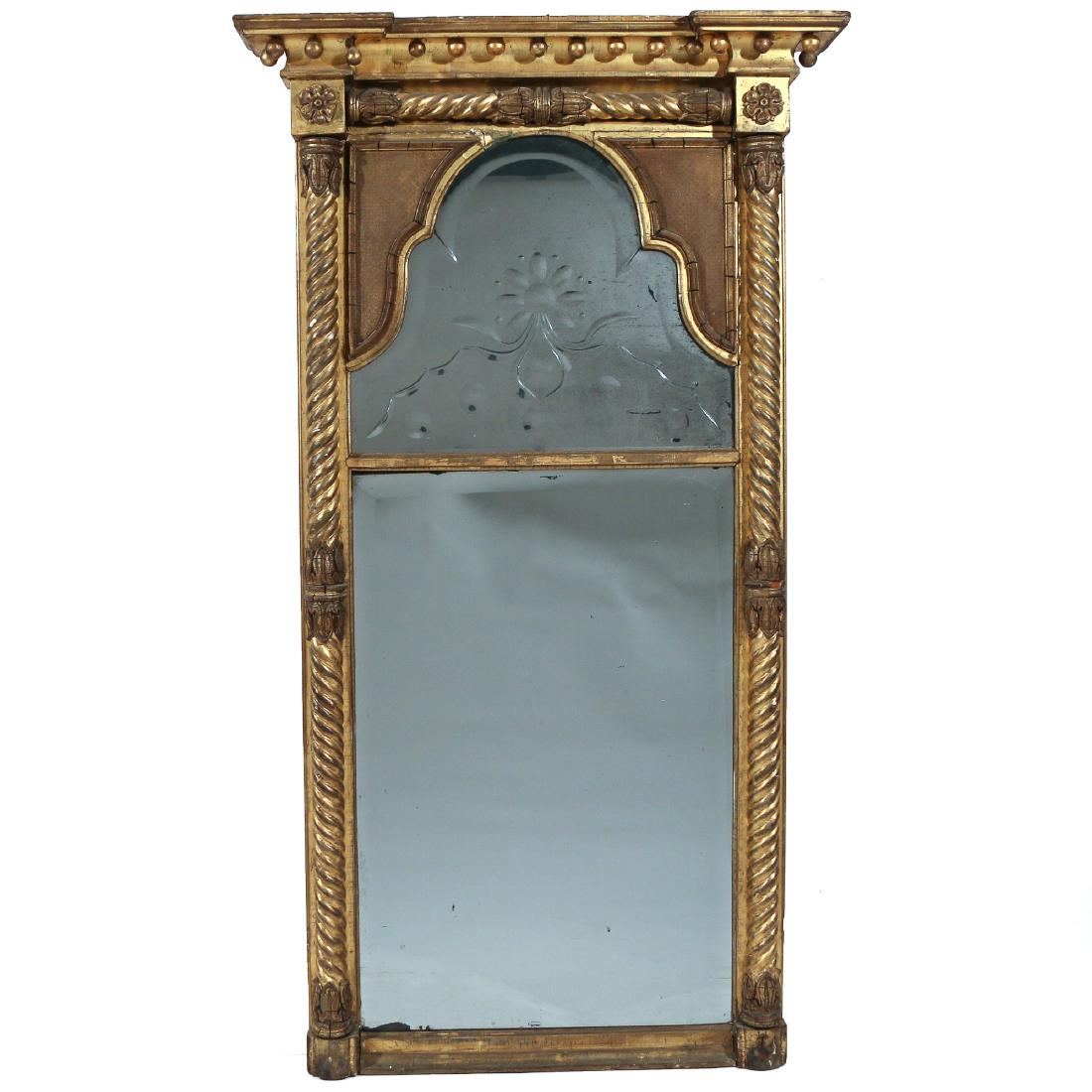 FEDERAL GILT-CARVED LOOKING GLASS (1 of 5)