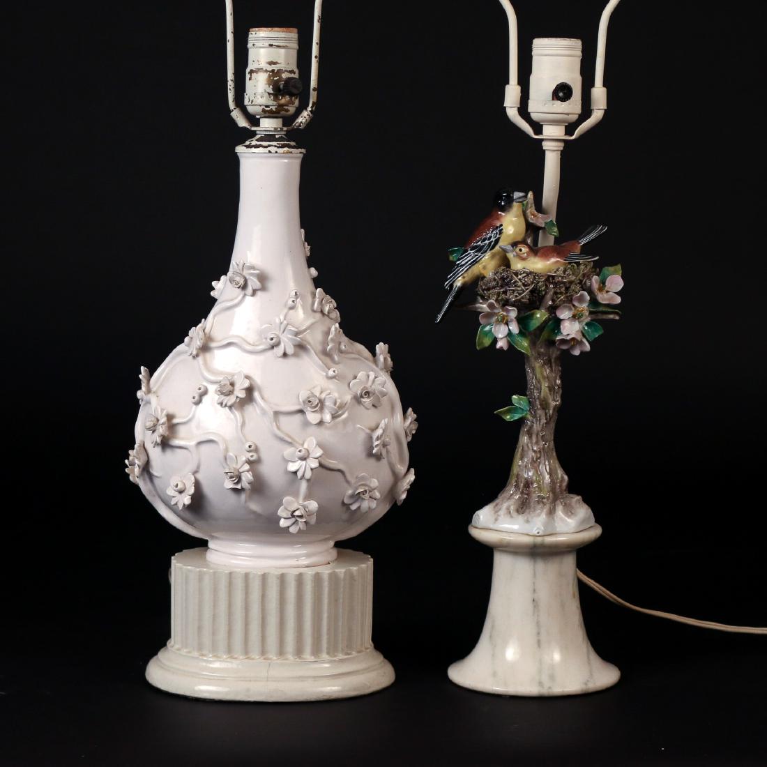 (2pc) CONTINENTAL PORCELAIN LAMPS (1 of 6)