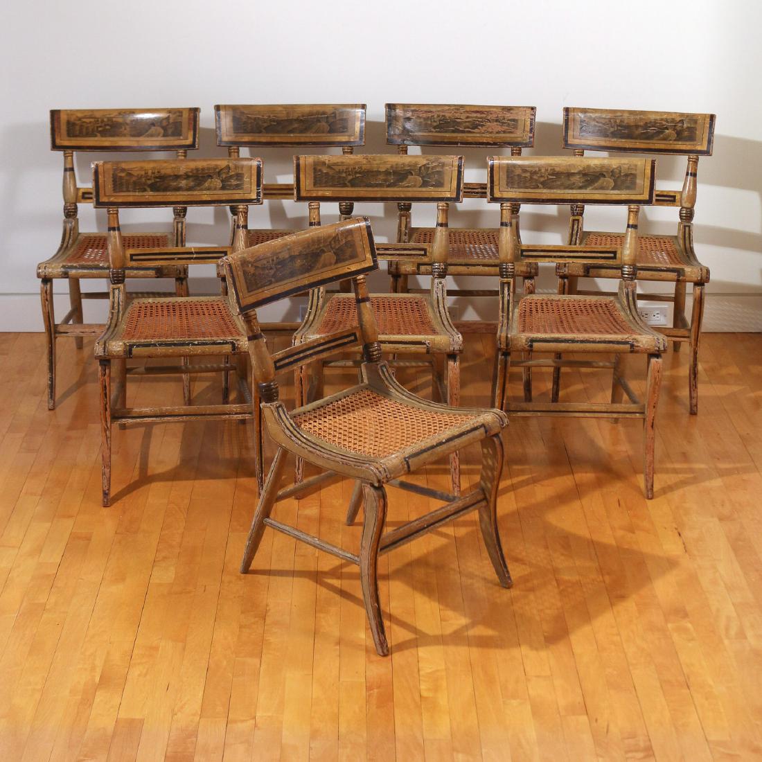 (8pc) ANTIQUE HITCHCOCK SIDE CHAIRS (1 of 6)