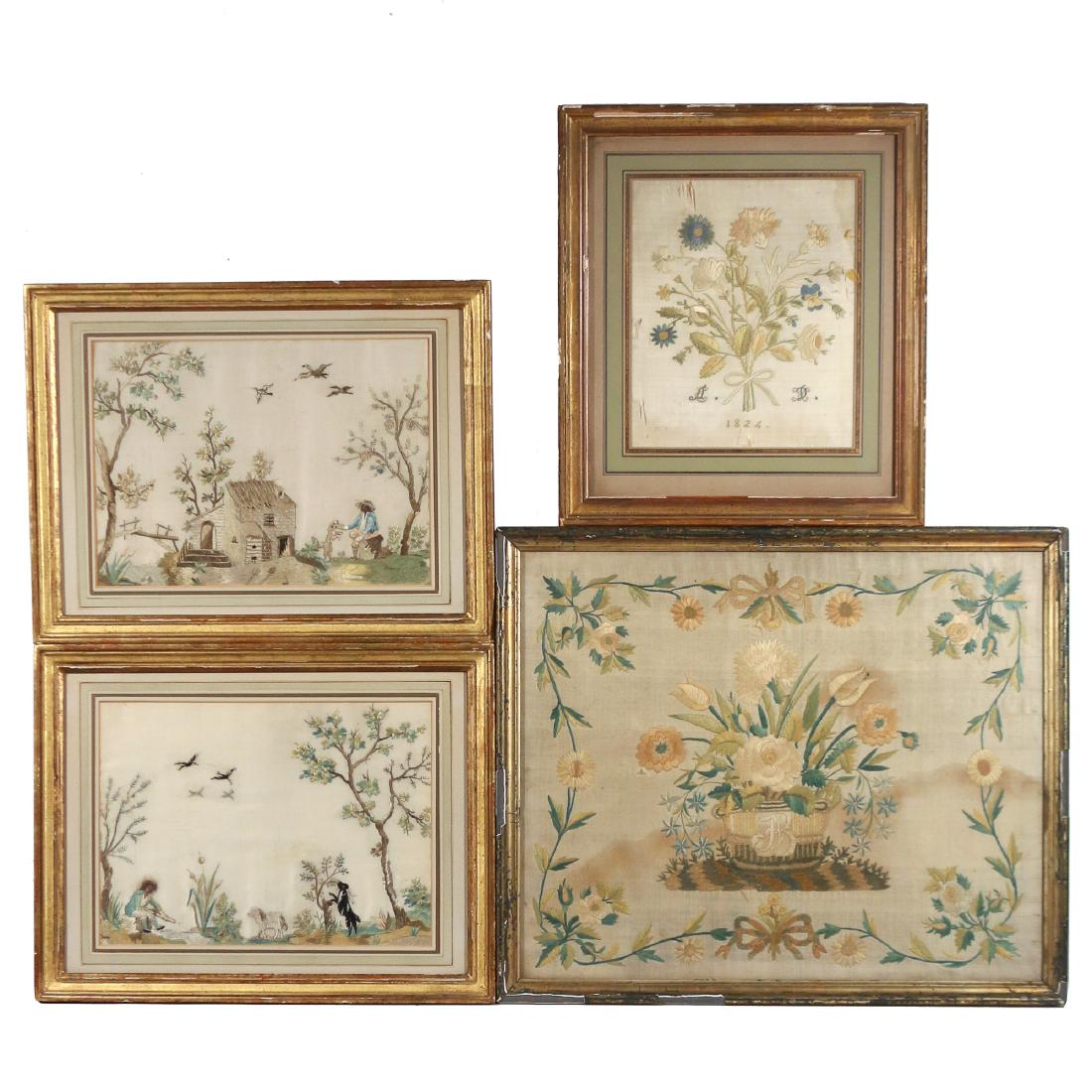 (4pc) SILK EMBROIDERIES (1 of 5)