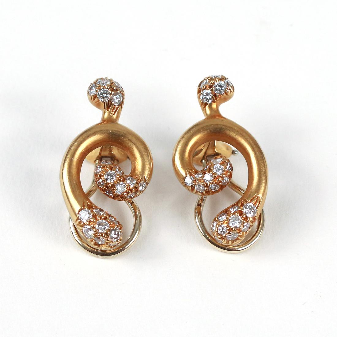 ANGELA CUMMINGS DIAMOND & GOLD EARCLIPS (1 of 2)